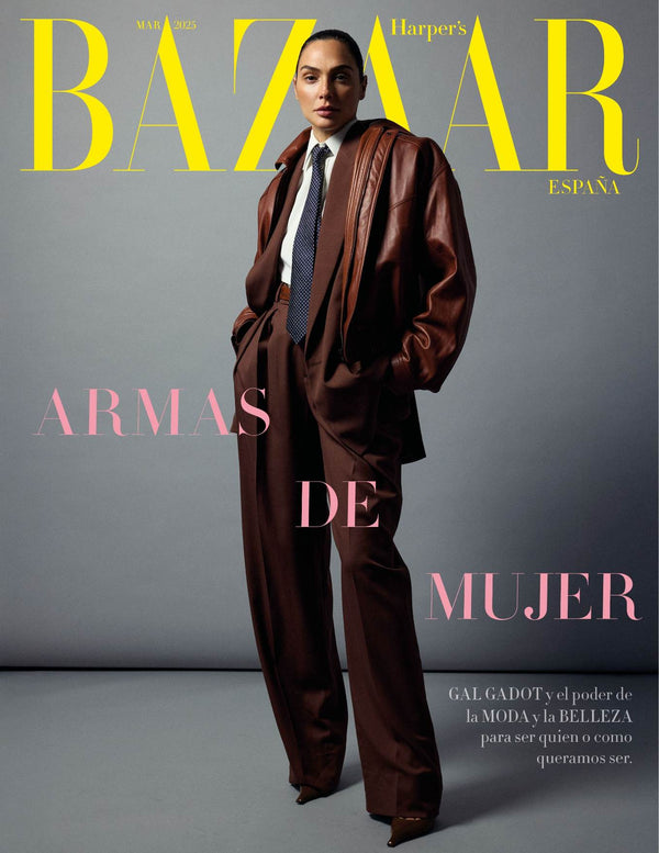 Gal Gadot for Harper's Bazaar España, February 2025, first look, makeup by Jo Baker for Bakeup Beauty