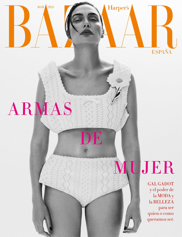 Gal Gadot for Harper's Bazaar España, February 2025, makeup by Jo Baker for Bakeup Beauty