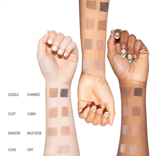 neutral eyeshadow Palette shades on arms
